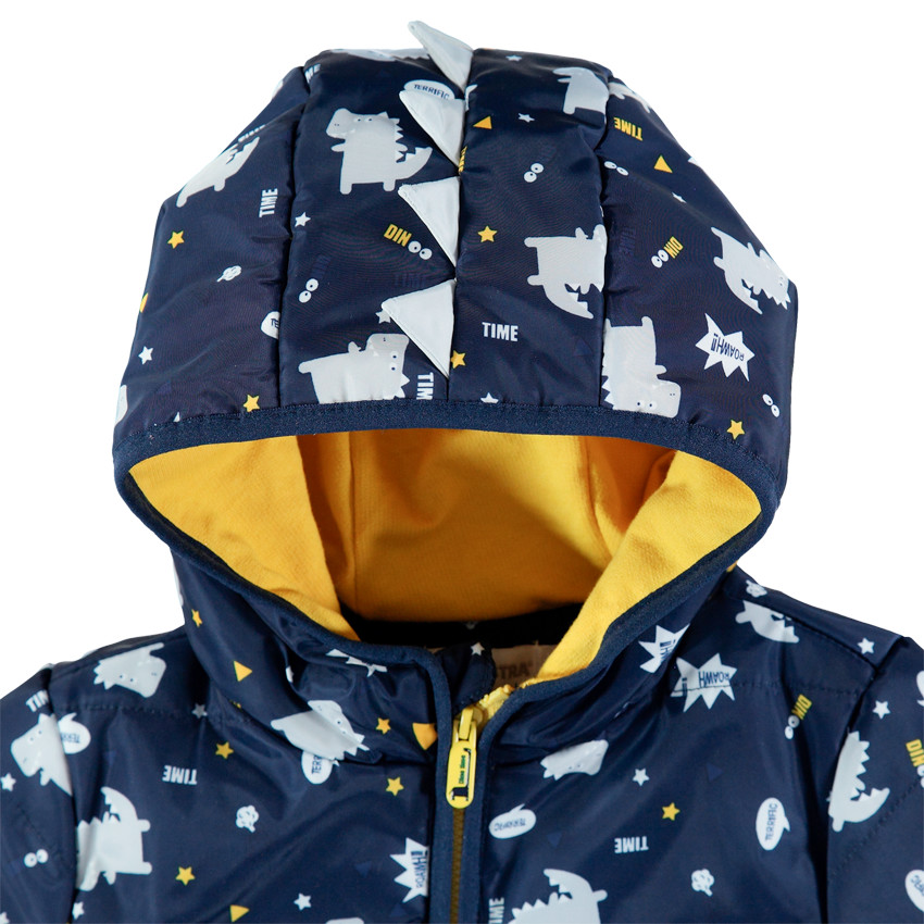 Εμπριμέ παρκά με κουκούλα και μοτίβο δεινόσαυρους 