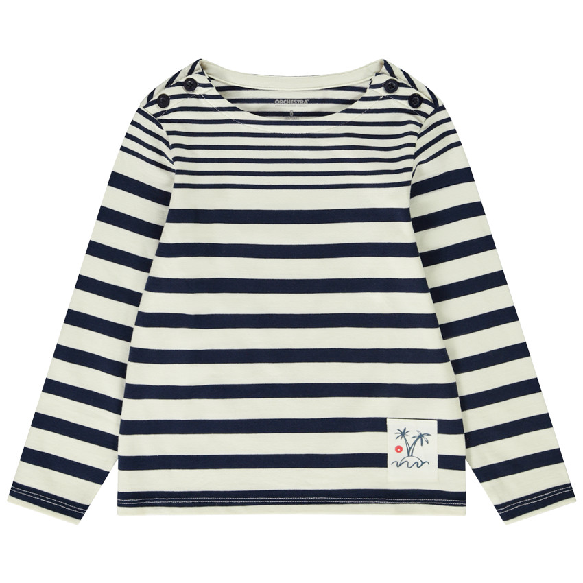 Marinière manches longues patch palmiers pour garçon 