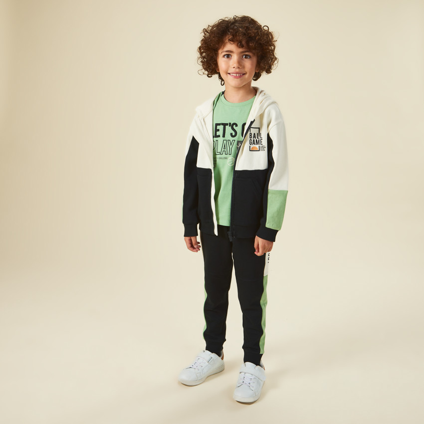 "Φόρμα από φούτερ με τοποθετημένες ρίγες για αγόρι" 