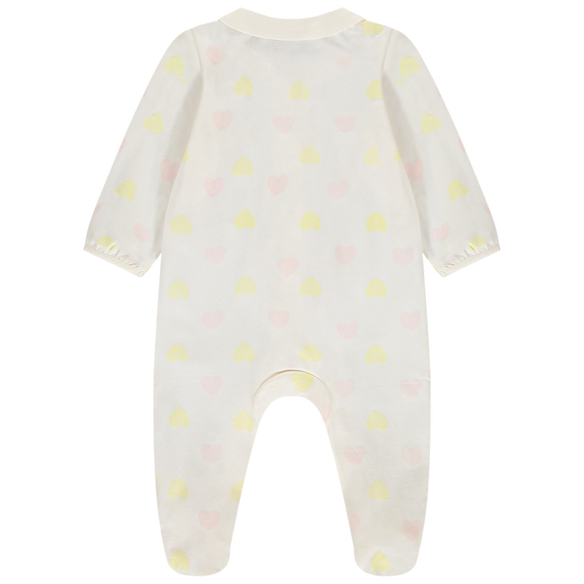 Φορμάκι με σχέδιο καρδιές και γιακά Claudine για bebe κορίτσι 