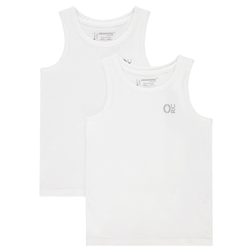 Σετ 2 βαμβακερά φανελάκια με τυπωμένο λόγκο 