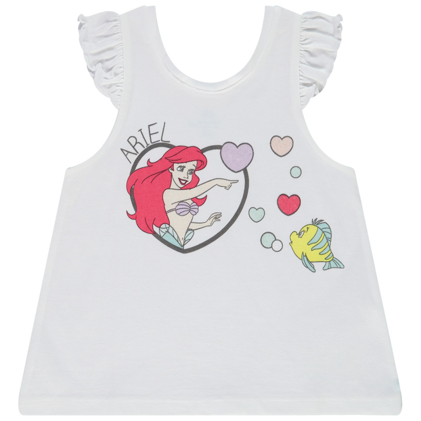 Μπλουζάκι αμάνικο από jersey print Ariel Disney για bebe κορίτσι 