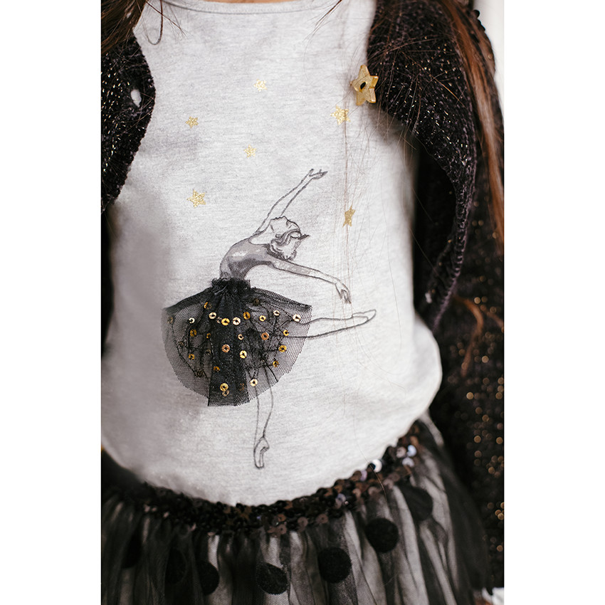 Boléro en maille chenille et sequins noirs 