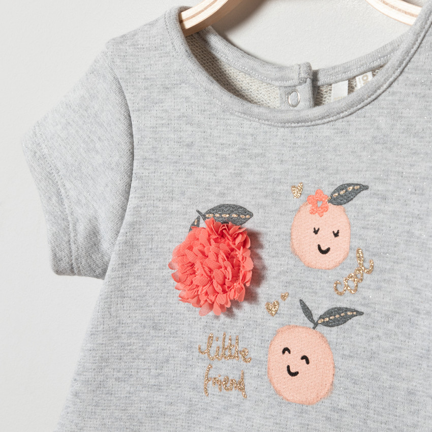 Φόρεμα κοντομάνικο effet 2-σε-1 για bebe κορίτσι 