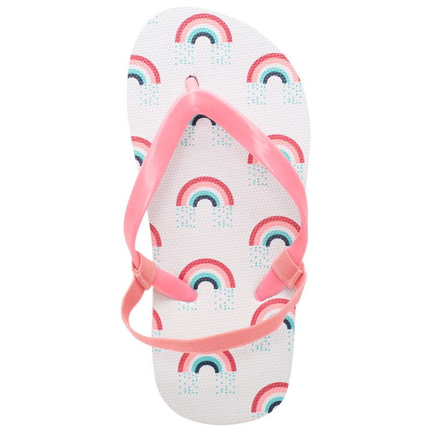 Ροζ σανδάλια με σχέδιο ουράνιο τόξο για κορίτσι 