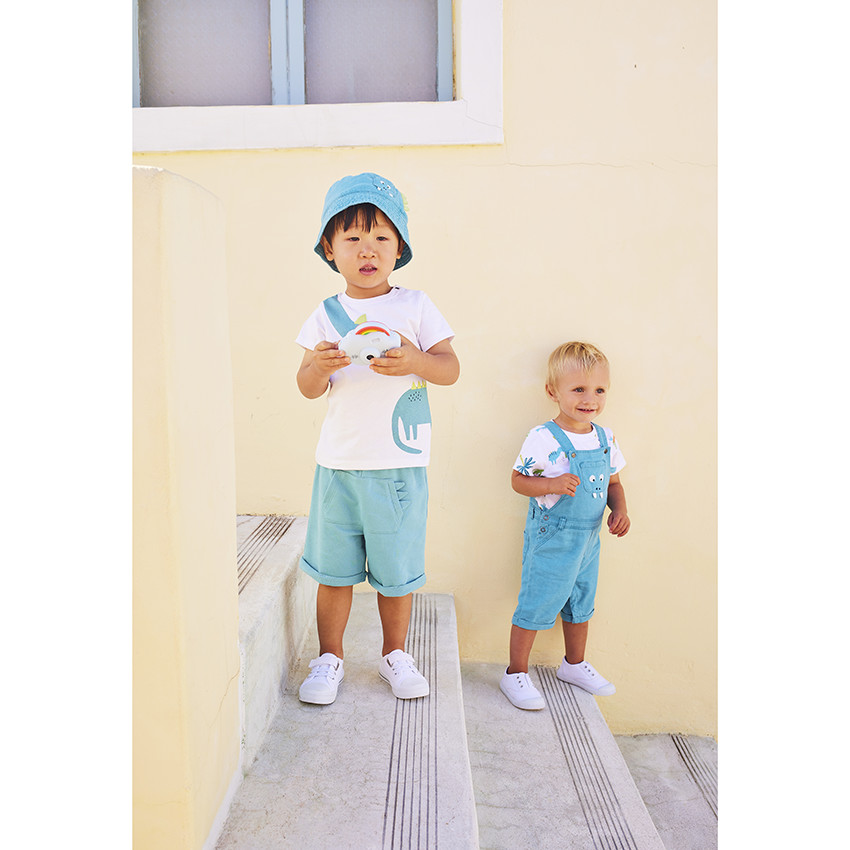 Σετ 2 τεμαχίων t-shirt + βερμούδα dinosaure για bebe αγόρι 