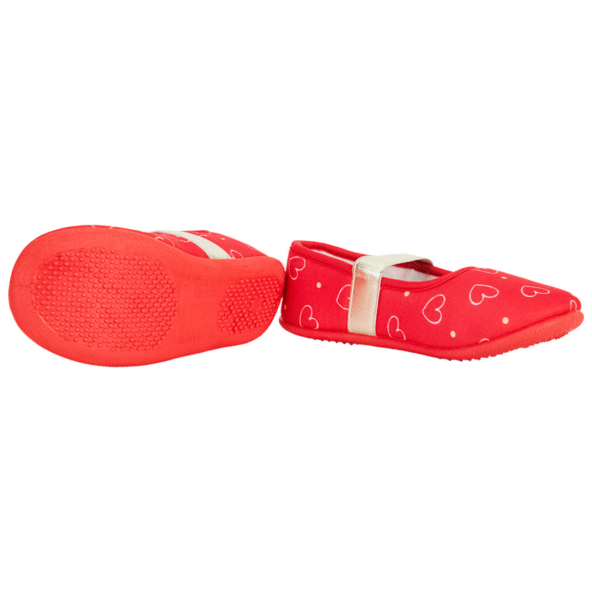 Βρεφικά παπουτσάκια babies με σχέδιο καρδιές για κορίτσι 