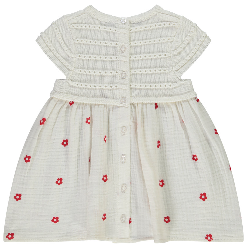 Φόρεμα 2 σε 1 bi-matière με λουλουδάτο σχέδιο για bebe κορίτσι 