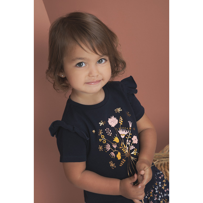 Φόρεμα πλεκτό κοντομάνικο effet 2-σε-1 