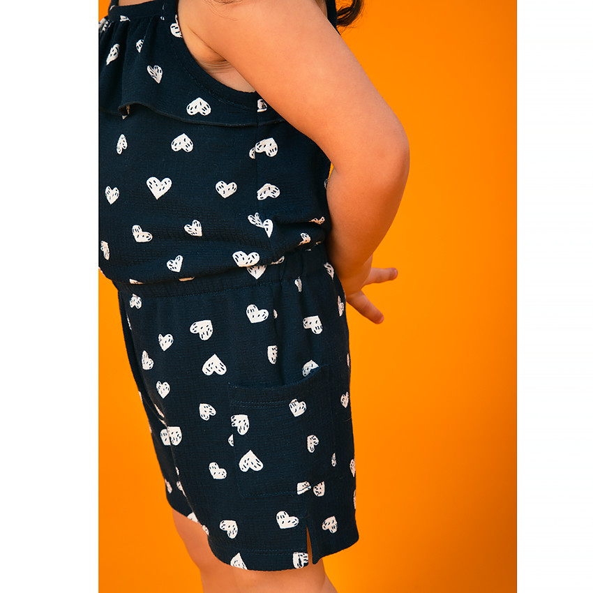 Σαλοπέτα κοντή με σχέδιο καρδιές για μωρό κορίτσι 