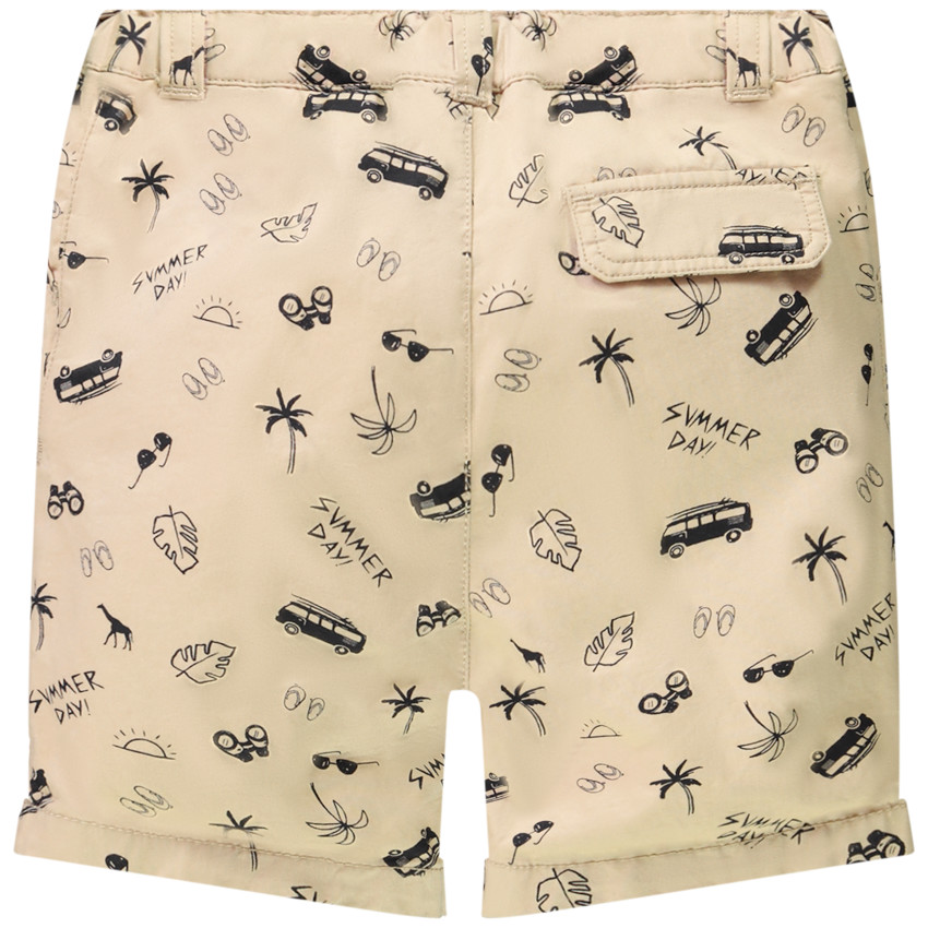 Βερμούδα από ύφασμα twill με εκτύπωση summer day για μωρό αγόρι 