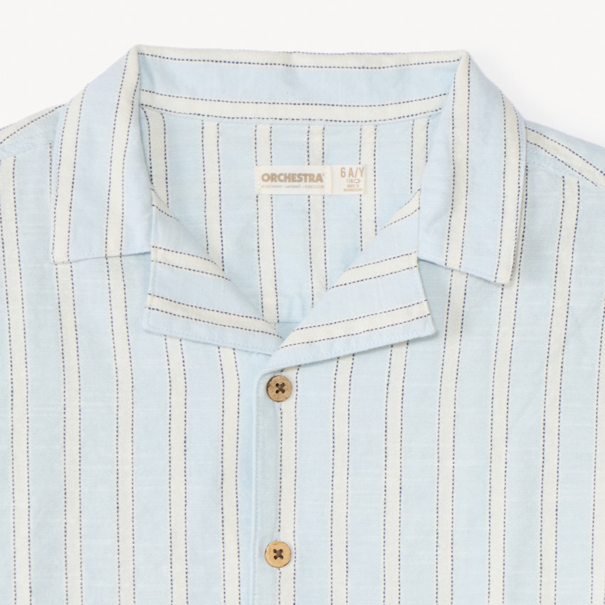 Πουκάμισο με κοντά μανίκια και ρίγες για αγόρι 