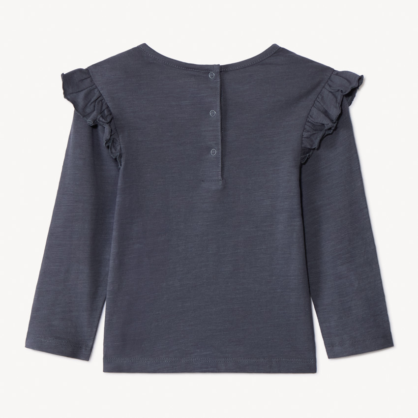 T-shirt manches longues à broderie bouclette pour bébé fille 