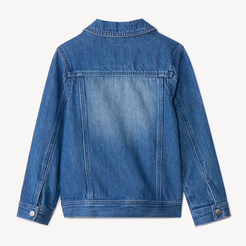Μπουφάν jean με ξεθωριασμένο εφέ για αγόρι 