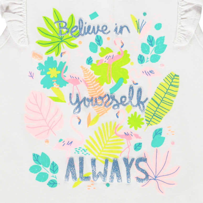 Αμάνικο μπλουζάκι κοντομάνικο με βολάν με σχέδιο για bebe κορίτσι 