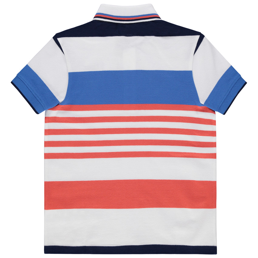 Κοντομάνικο πόλο με ρίγες σε αντίθεση και κεντήματα  Additional Κοντομάνικο πόλο με ρίγες σε αντίθεση και κεντήματα