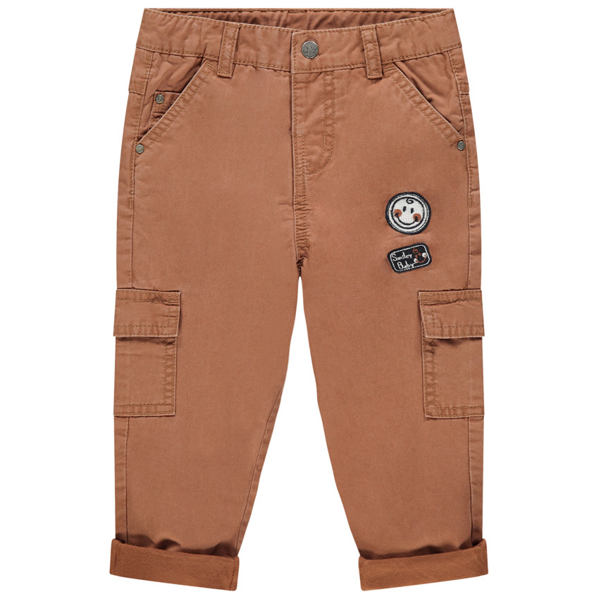 Παντελόνι βαμβακερό style cargo με badges Smiley Baby  Additional Παντελόνι βαμβακερό style cargo με badges Smiley Baby