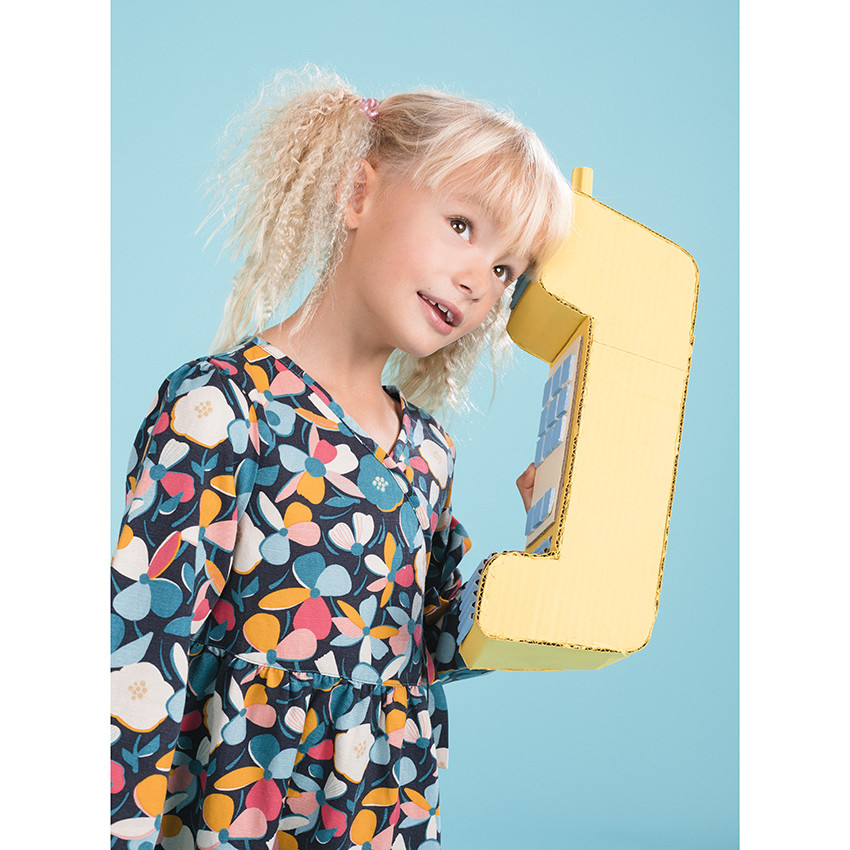 Robe manches longues imprimée all-over 