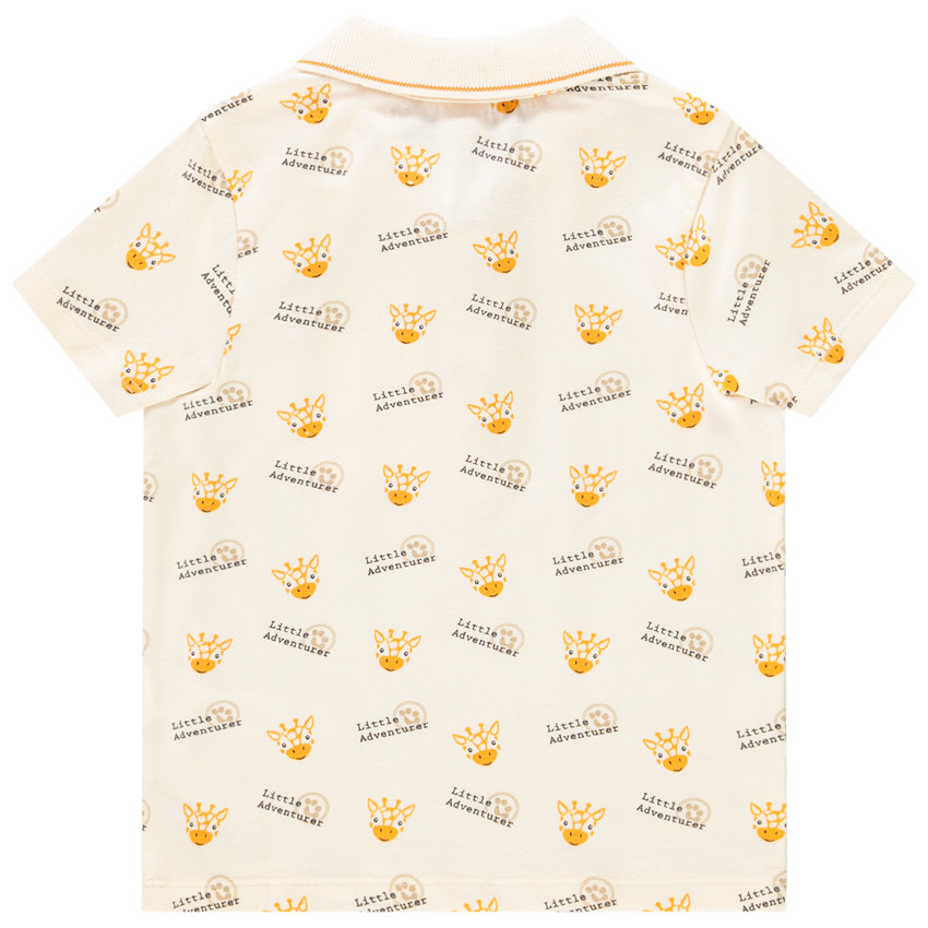 Polo κοντομάνικο με σχέδια καμηλοπάρδαλη για bebe αγόρι 