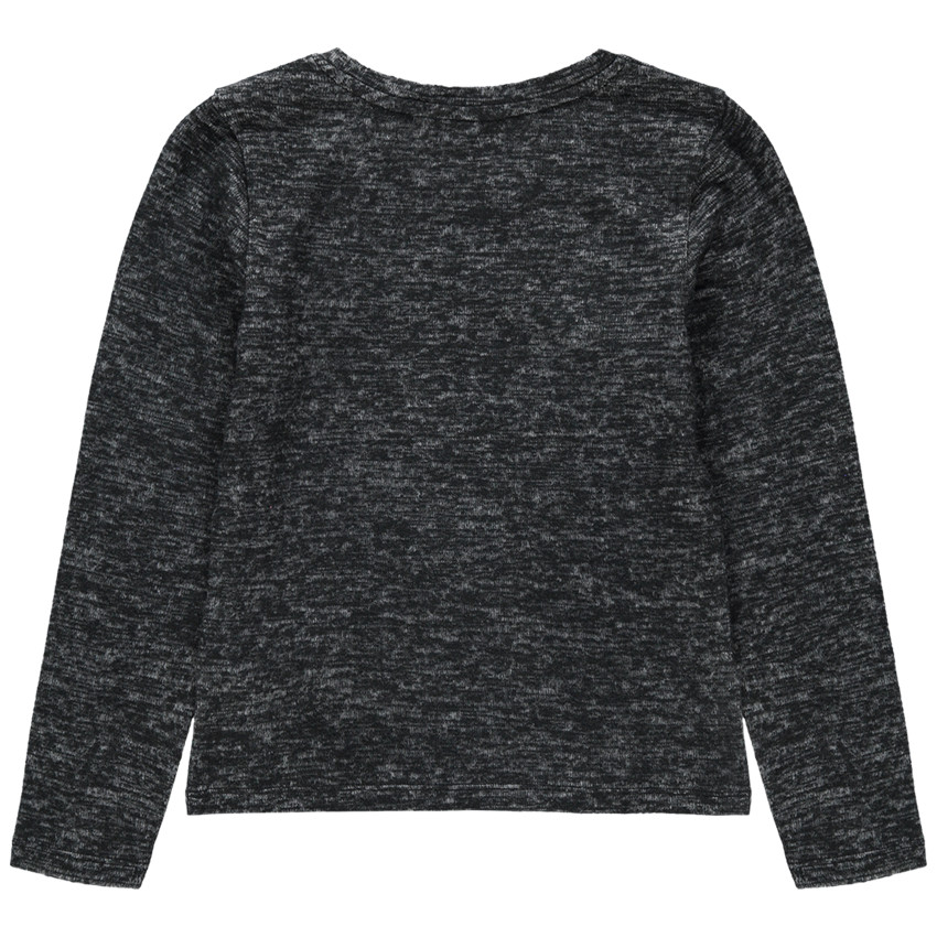 Μακρυμάνικη μελανζέ μπλούζα με μοτίβο Smiley από «μαγικές» πούλιες  