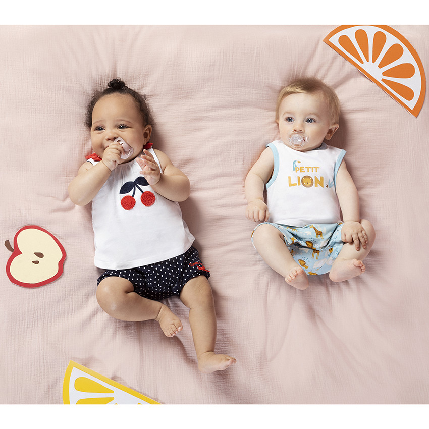 Combi από οργανικό βαμβάκι και σχέδιο κερασάκι 