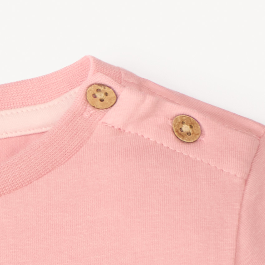 T-shirt με κοντά μανίκια με κέντημα καρδιάς για κορίτσι μωρού 