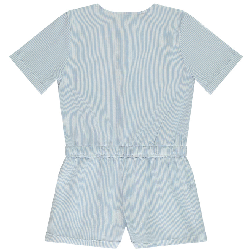 Ολόσωμο σορτ σε seersucker ριγέ για κορίτσι 