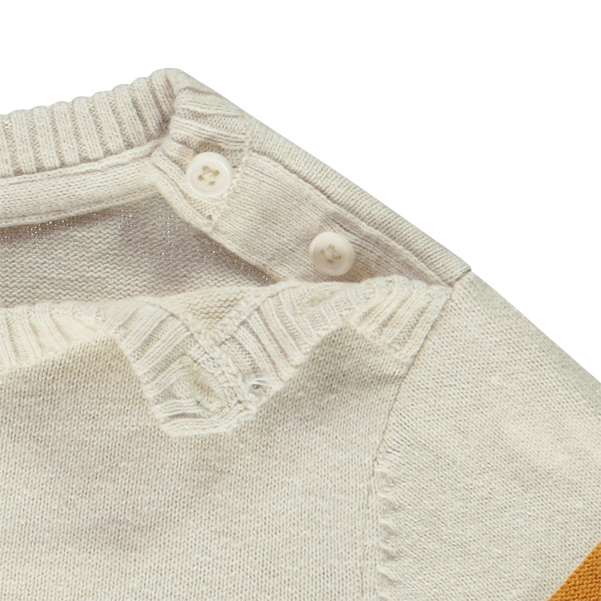 Pull en tricot à rayures contrastées en velours pour bébé garçon Main Pull en tricot à rayures contrastées en velours pour bébé garçon