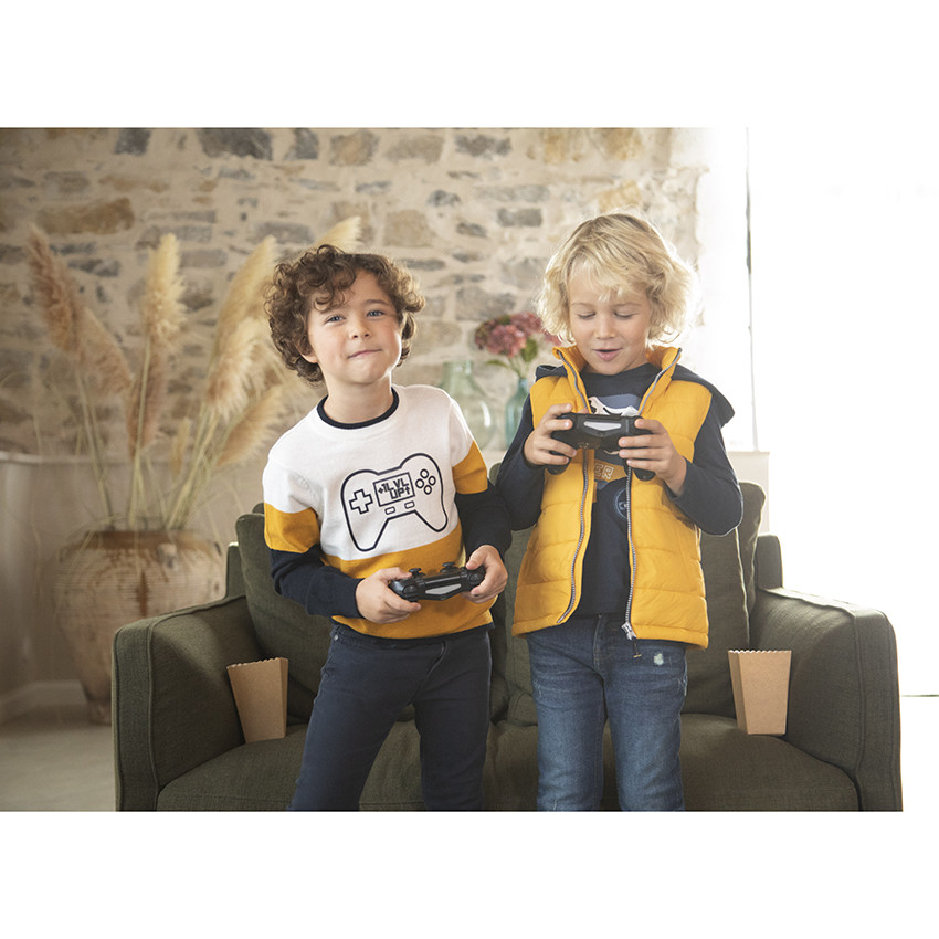 Πουλόβερ πλεκτό σε στυλ Color block σχέδιο χειριστήριο για αγόρι 