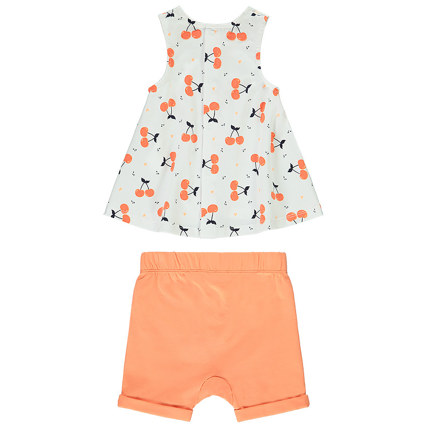 Ensemble débardeur + short imprimé cerises pour bébé fille 