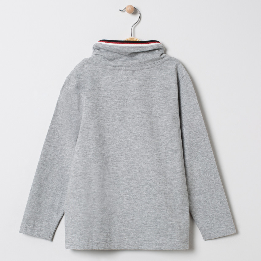 T-shirt μακρυμάνικο print père Noël με φαντεζί γιακά 