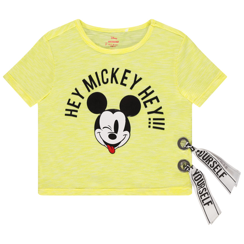 Κοντομάνικη μπλούζα νηματοβαφή με στάμπα Μίκυ της Disney και λωρίδες  Additional Κοντομάνικη μπλούζα νηματοβαφή με στάμπα Μίκυ της Disney και λωρίδες