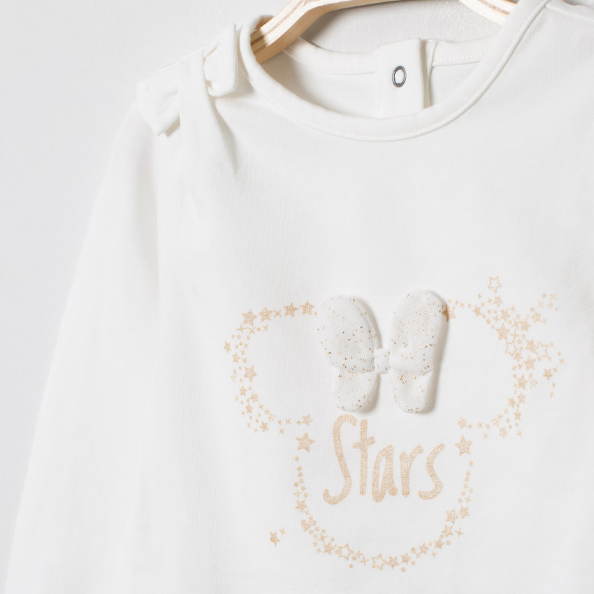 T-shirt manches longues motif Minnie Disney avec noeuds en relief 