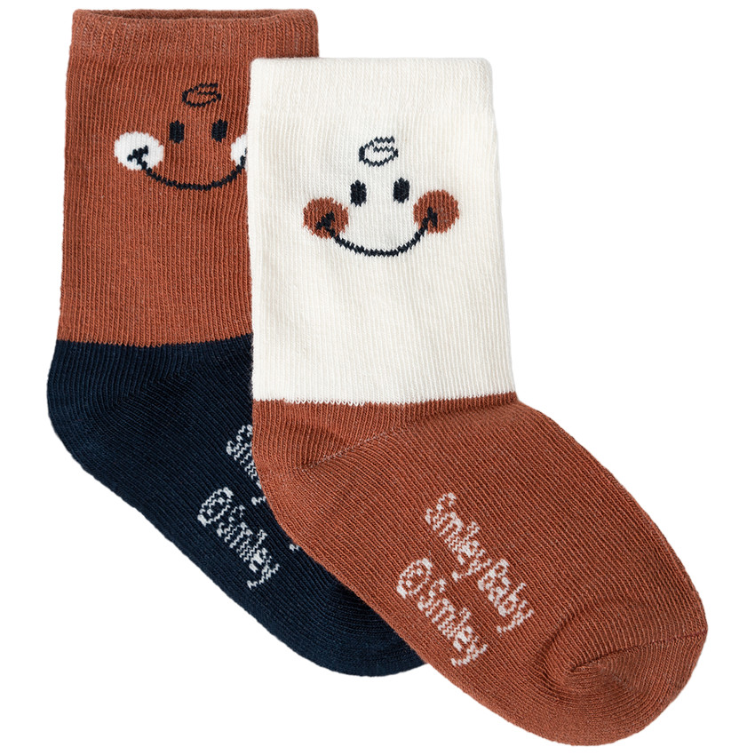 Lot de 2 paires de chaussettes bicolores Smiley  Additional Lot de 2 paires de chaussettes bicolores Smiley