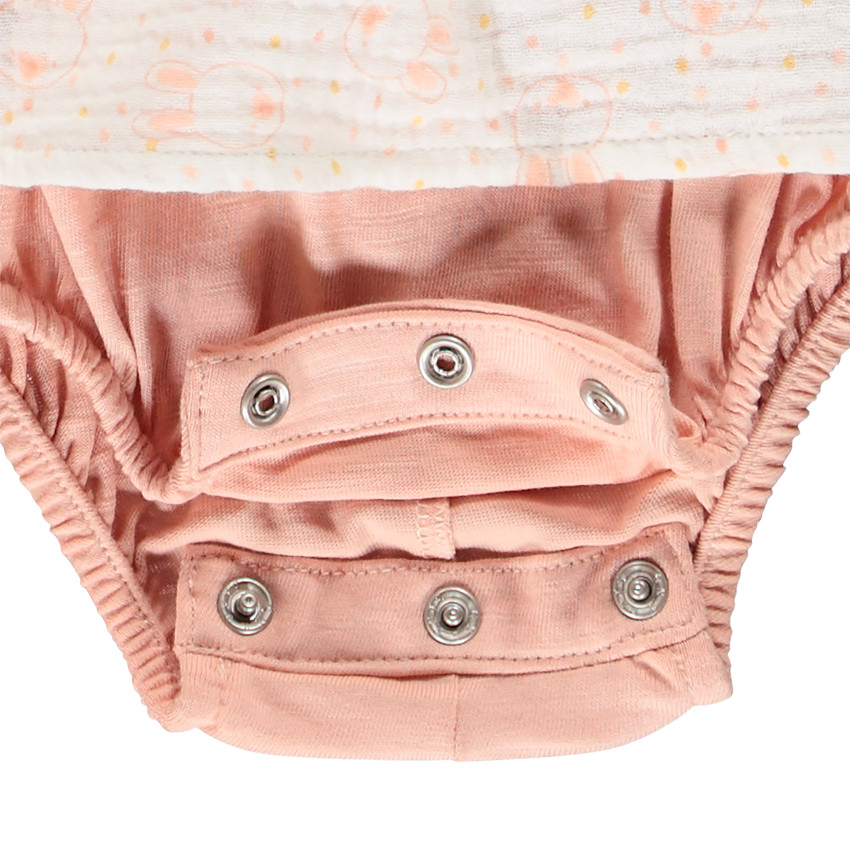 Combi κοντό βαμβακερό για bebe κορίτσι 