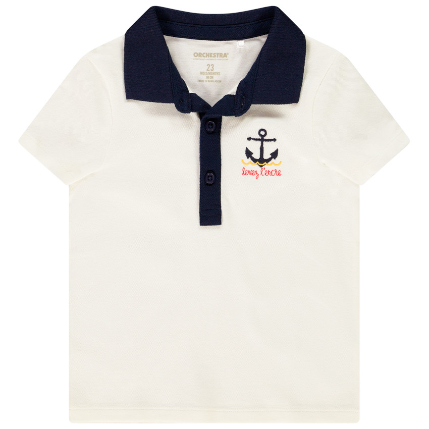 Polo με γιακά σε άλλο χρώμα για bebe αγόρι 