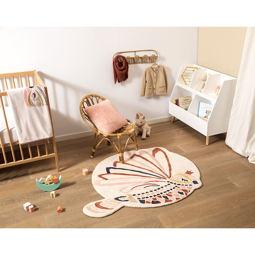 Χαλάκι πλεκτό με σχέδιο πουλιών 