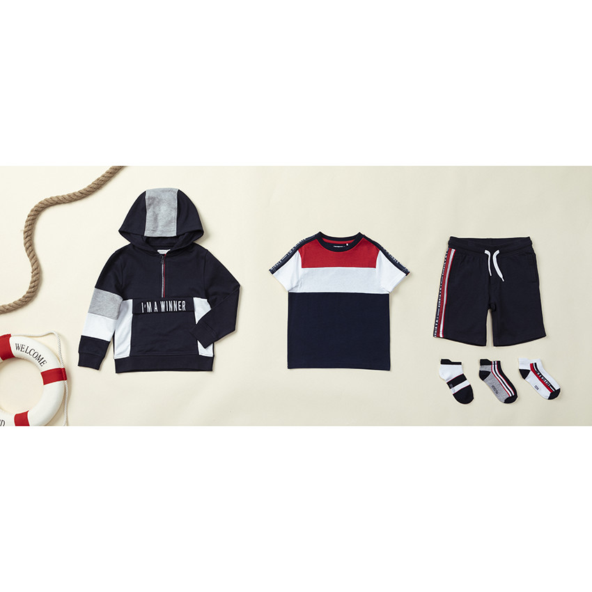 T-shirt κοντομάνικο με χρωματιστά blocks 