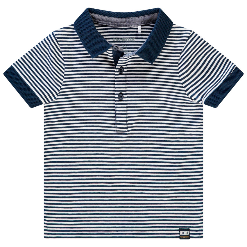 Polo κοντομάνικο βαμβακερό ριγέ για bebe αγόρι 