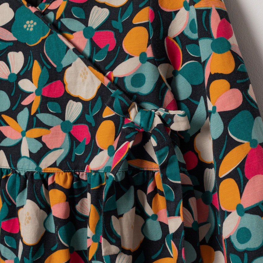 Robe manches longues imprimée all-over 