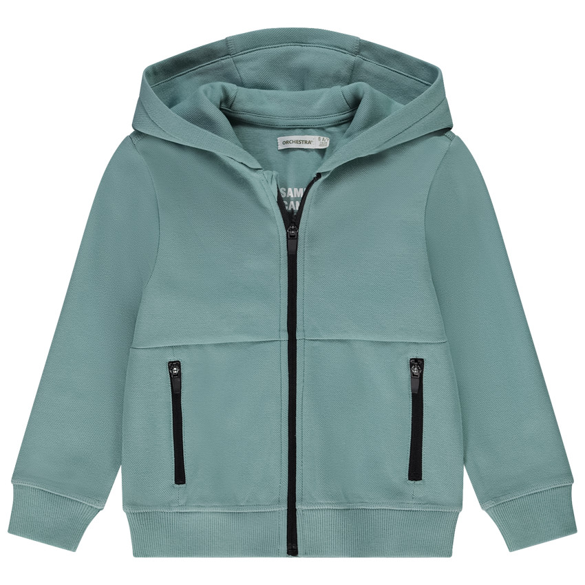 Γιλέκο με κουκούλα από βαμβακερό πικέ για αγόρι 