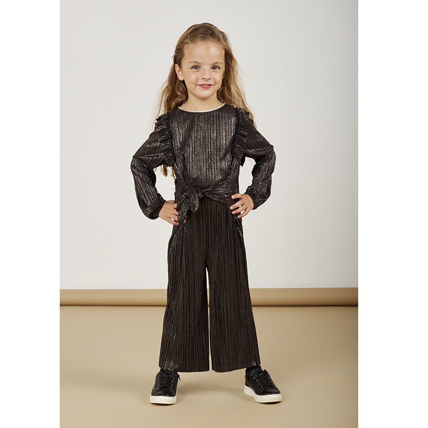 Combi μακρύ γιορτινό effet irisé με ζώνη για κορίτσι 