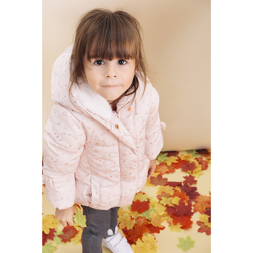 Μπουφάν με κουκούλα εμπριμέ και επένδυση  sherpa  Additional Μπουφάν με κουκούλα εμπριμέ και επένδυση  sherpa