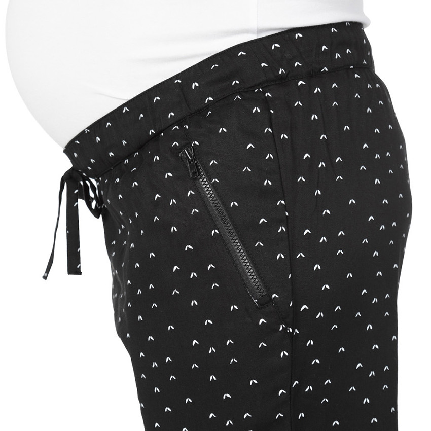 Παντελόνι εγκυμοσύνης με εμπριμέ μοτίβο και τσέπες με φερμουάρ 