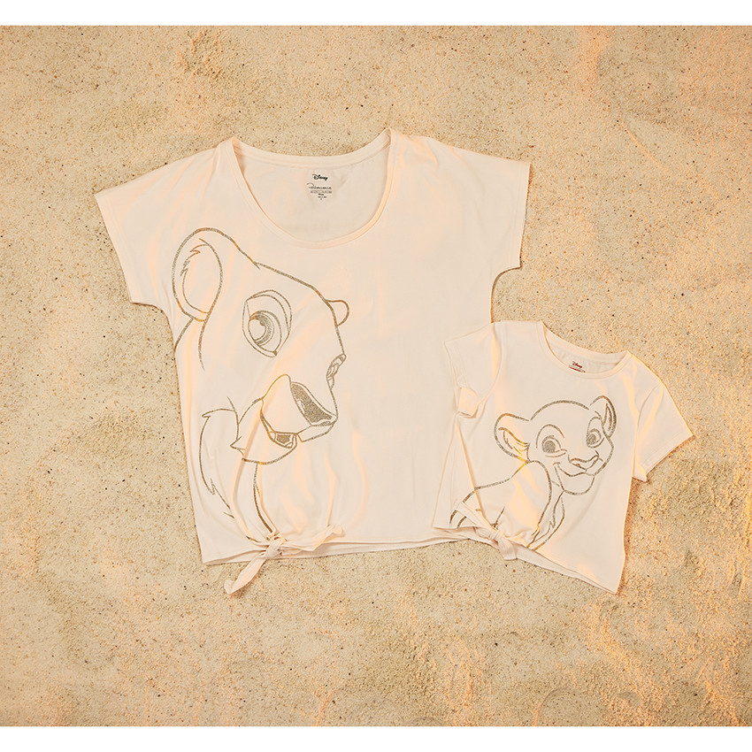T-shirt κοντομάνικο με κόμπο και σχέδιο glitter Nala Disney κορίτσι 