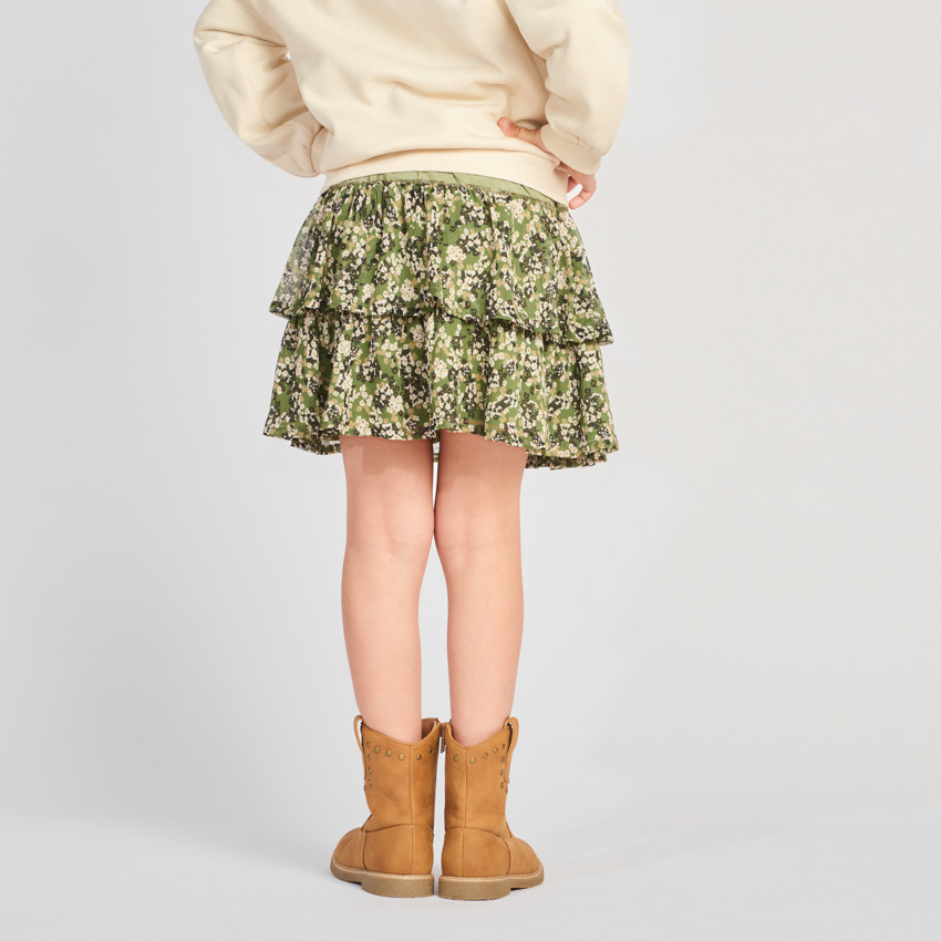 Jupe volantée imprimé fleuri pour fille 