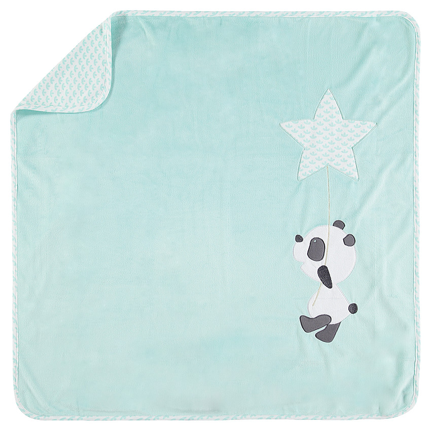 Κουβερτάκι από βελούδο και ζέρσεϊ με κεντημένο πάντα  