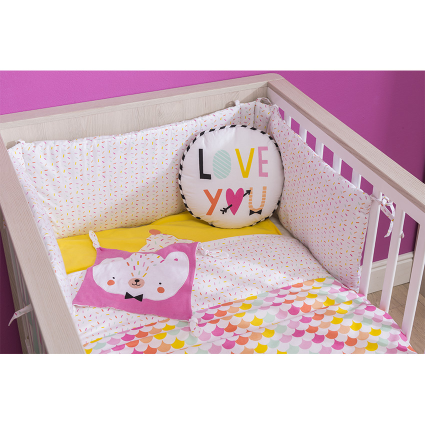 Σετ παπλωματοθήκη και μαξιλαροθήκη με μοτίβο cupcake 