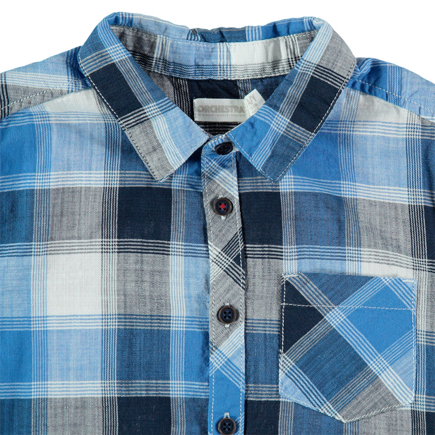 Πουκάμισο κοντομάνικο καρώ με τσέπη 