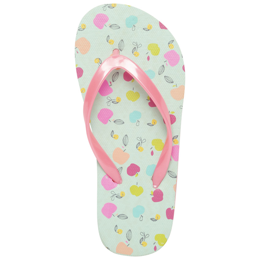 Tongs imprimé pommes pour fille avec lanière selon l'âge 